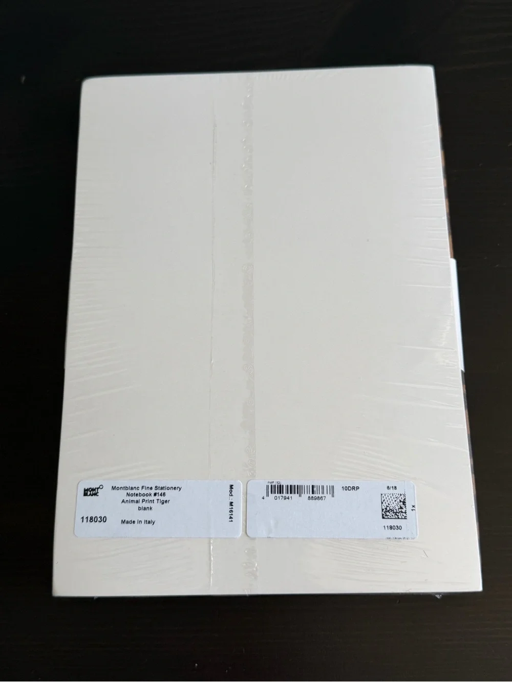 Montblanc Notebook #146 Pony Hair Tiger Premium Paper Blank Gold Cut Notebook